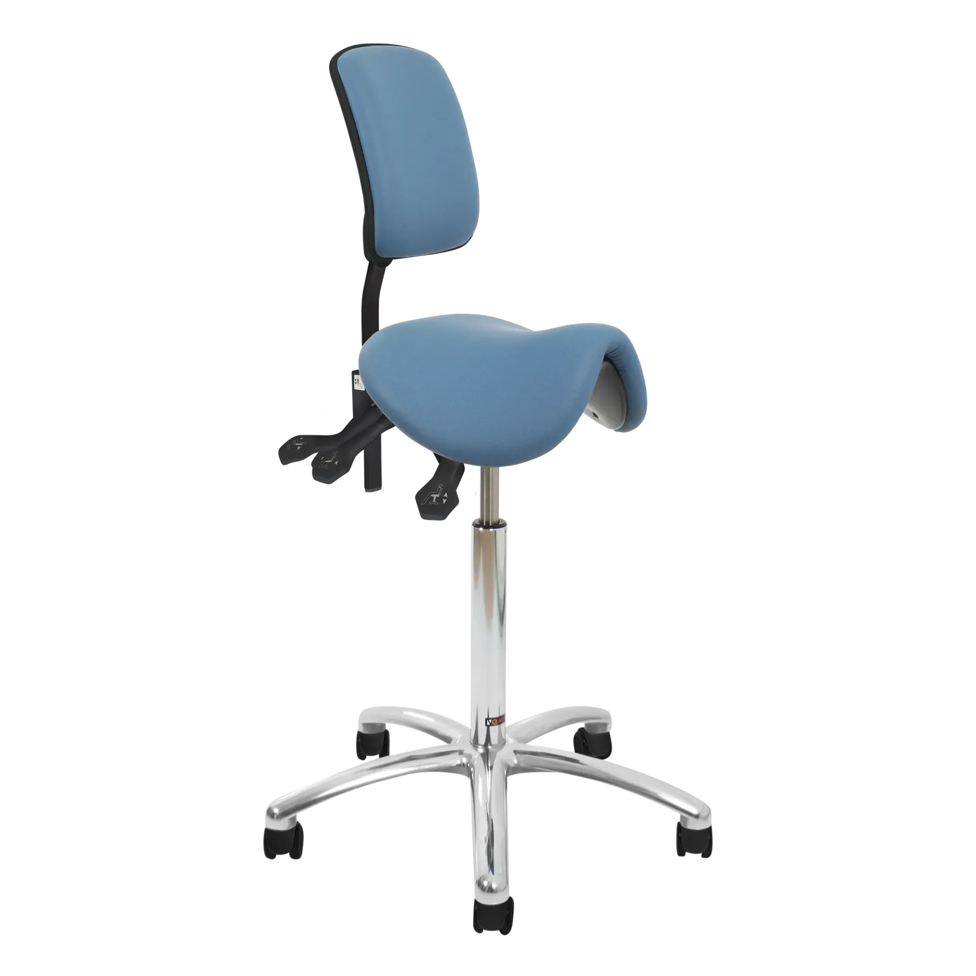 Vela Samba 420 Medical (Illusion 68746, Selle, Medium, 48-67 cm, Aluminum poli, Ø 50 cm, Sans repose-pieds, Roulettes doubles à mouvement freiné / inertiel)